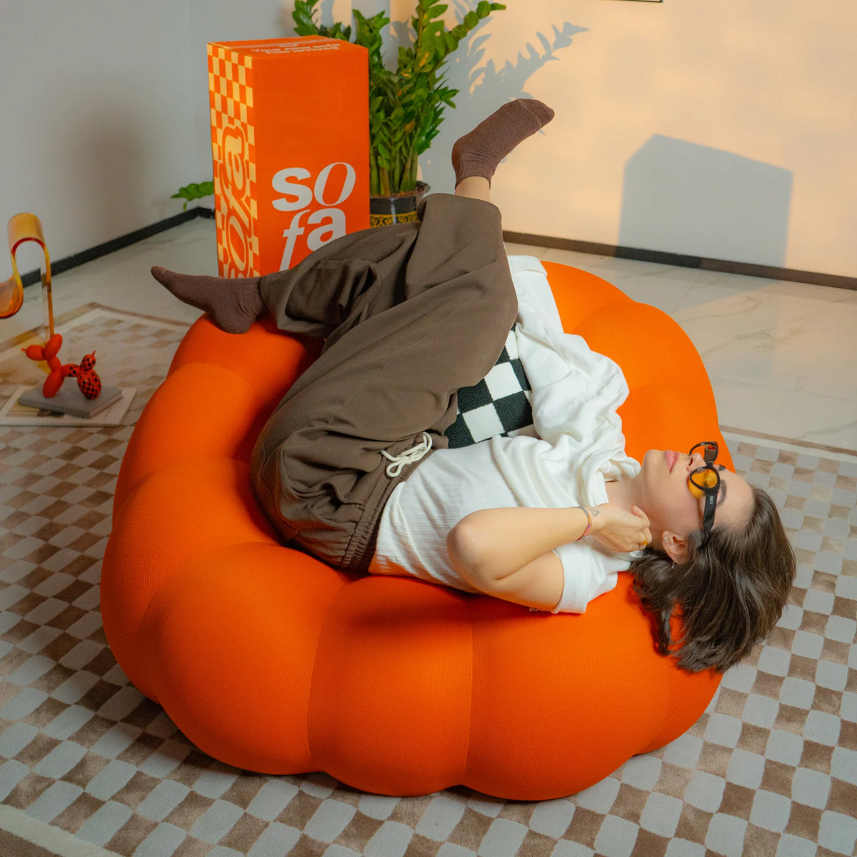 The Sofa™ Compressa 1-Seat Bouce in Orange