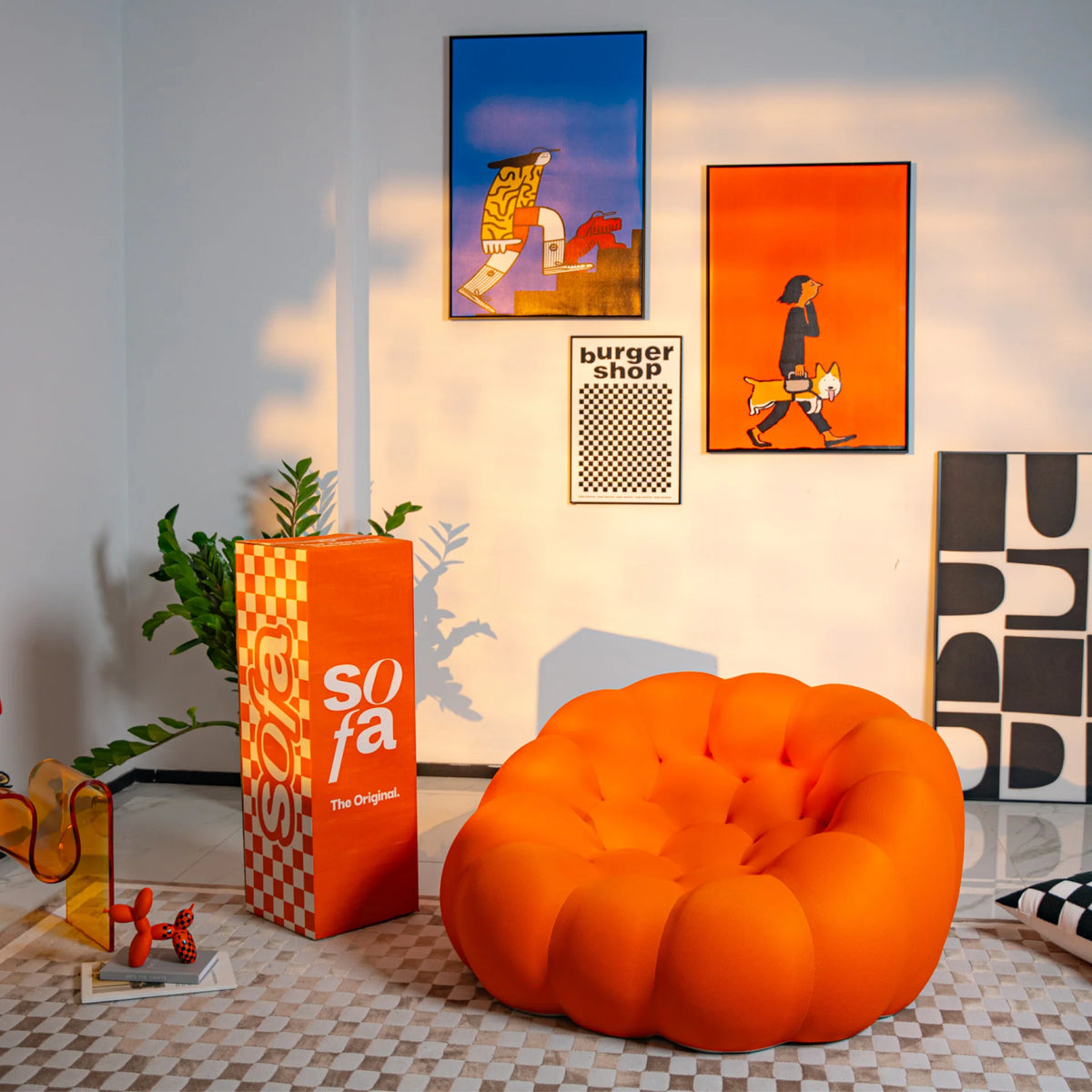 The Sofa™ Compressa 1-Seat Bouce in Orange