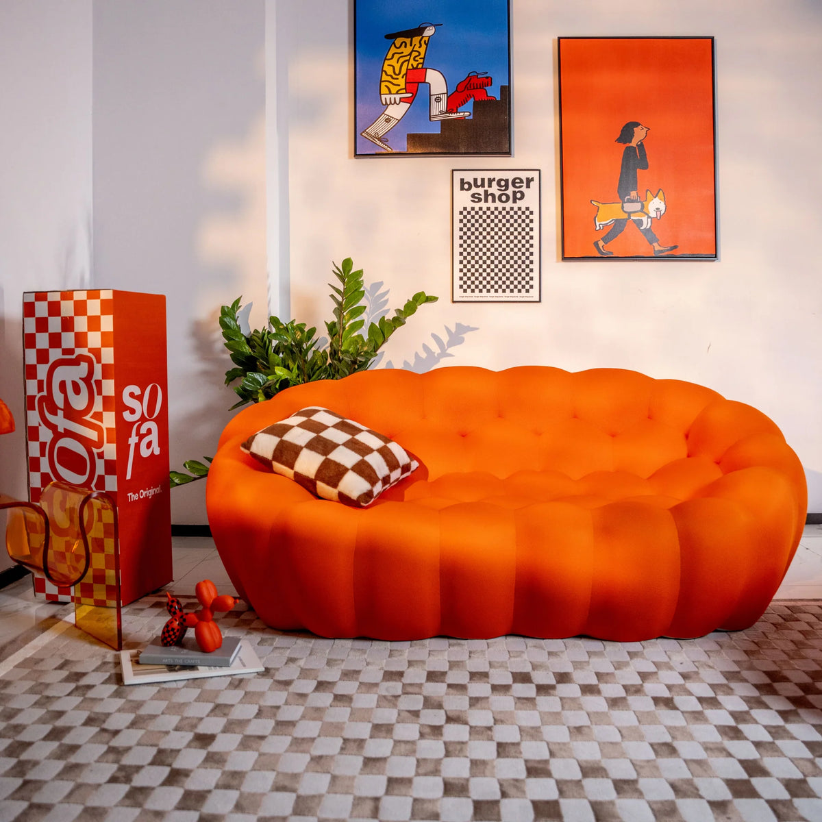 The Sofa™ Compressa 3-Seat Bouce in Orange