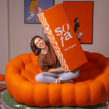 The Sofa™ Compressa 3-Seat Bouce in Orange